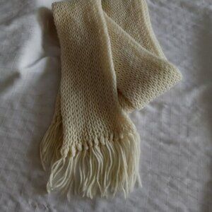 Pretty cream-colored double vintage scarf made by Grandma in 1982